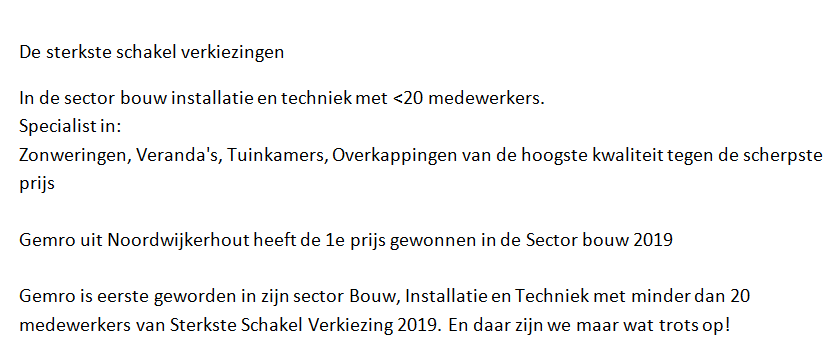 gemro sterkste schakel